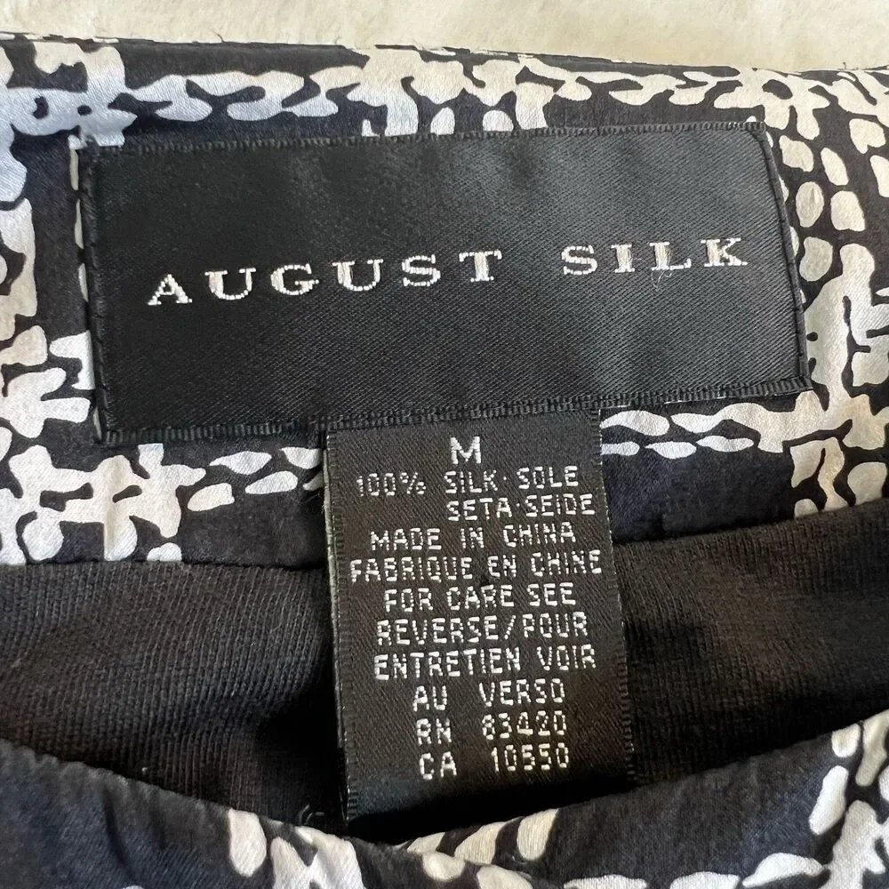 August Silk Vintage 100% Silk Blazer Black & White Women’s M - Picture 5 of 9
